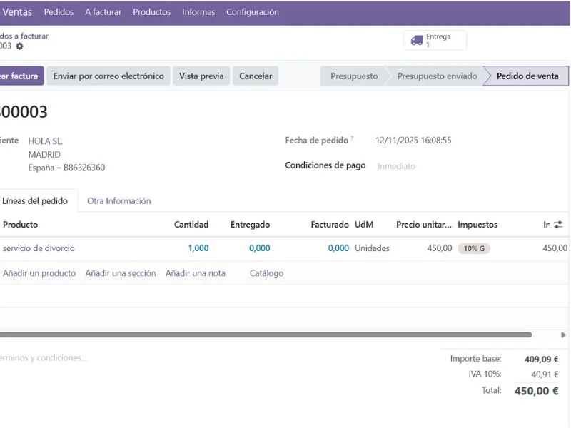 Odoo facturación 