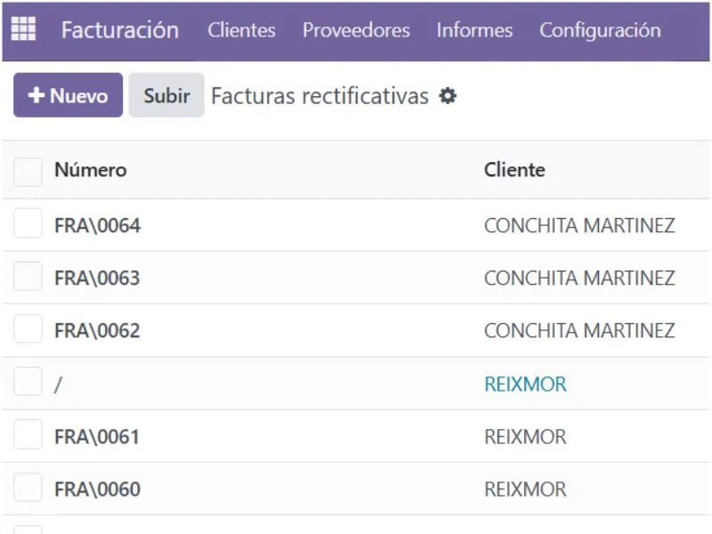 Odoo facturación 